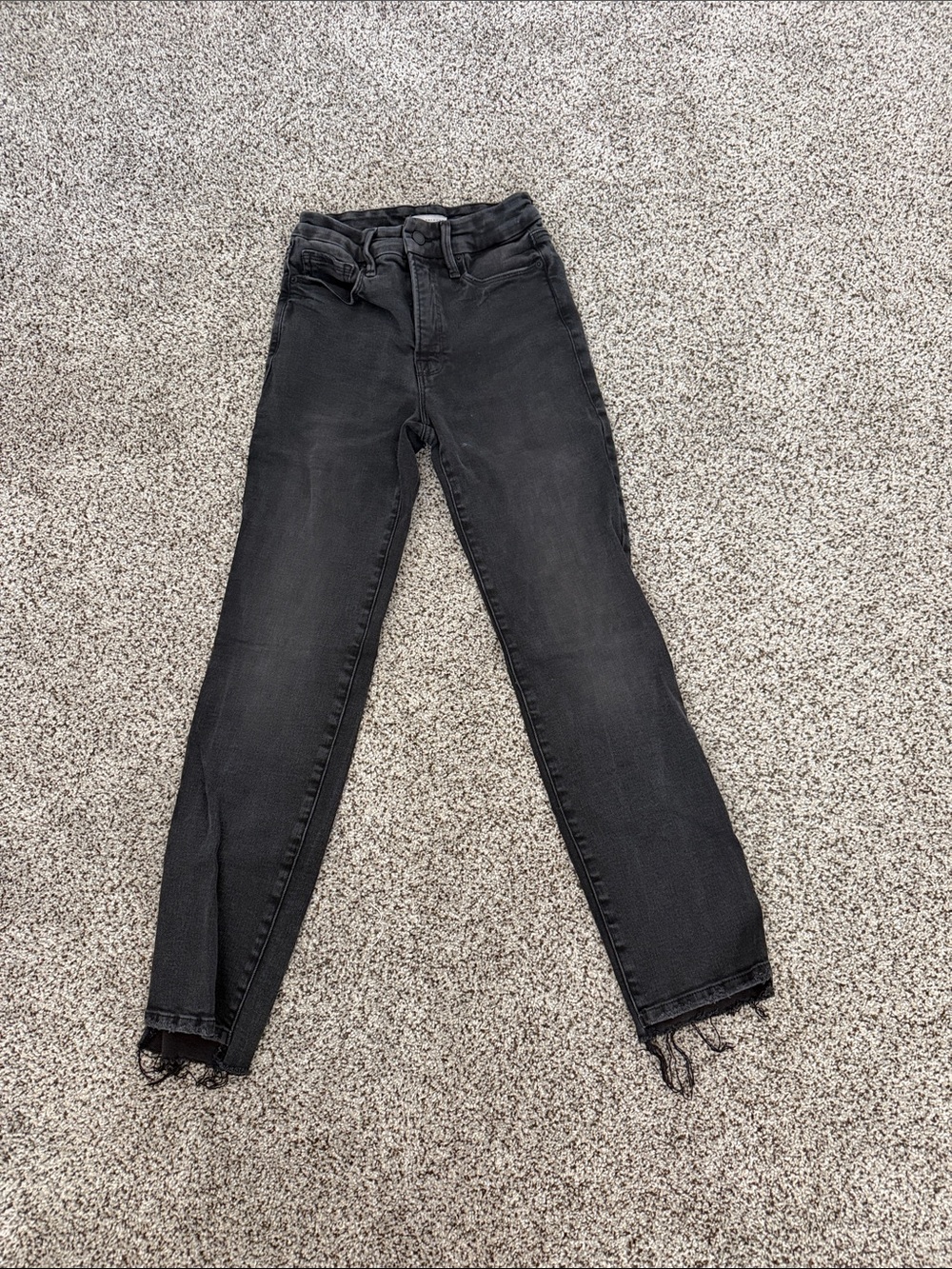Good American Good Classic Black Straight Leg Jeans